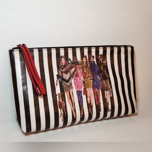 Henri bendel striped cosmetic case - Picture 1 of 5